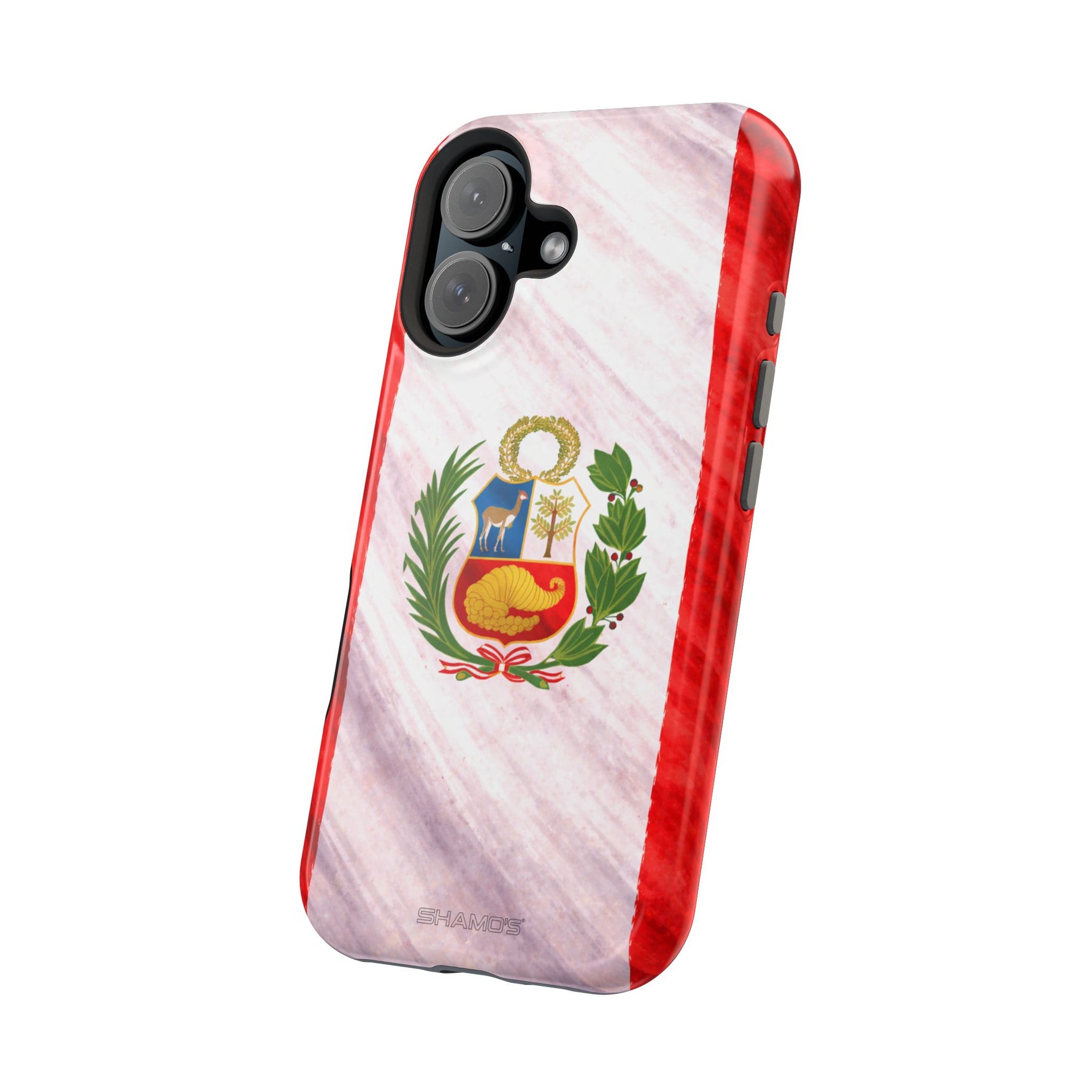 Peru Flag Magnetic Impact-Resistant Phone Case, Protective Patriotic Design, MagSafe Compatible - iPhone 17 / Glossy - Shamo's