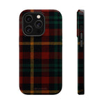 Funda para iPhone resistente a impactos con diseño de cuadros escoceses rojos y verdes con MagSafe