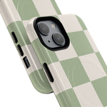 Sage Checkerboard Tough iPhone Case - Compatible with MagSafe - Shamo's