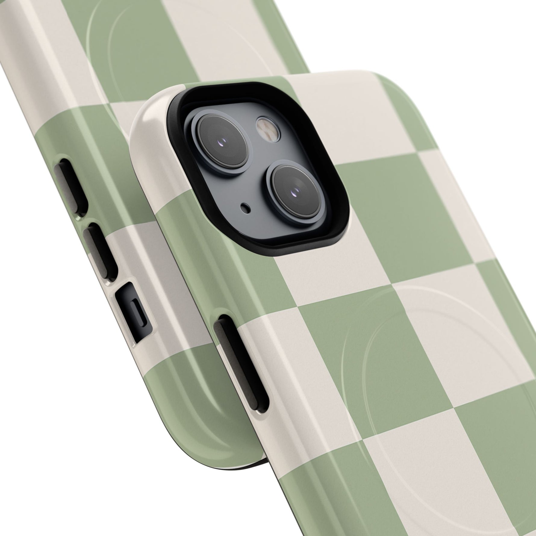 Sage Checkerboard Tough iPhone Case - Compatible with MagSafe - Shamo's