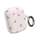 AirPod Case - Pink Striped Floral Rose Protective Cover