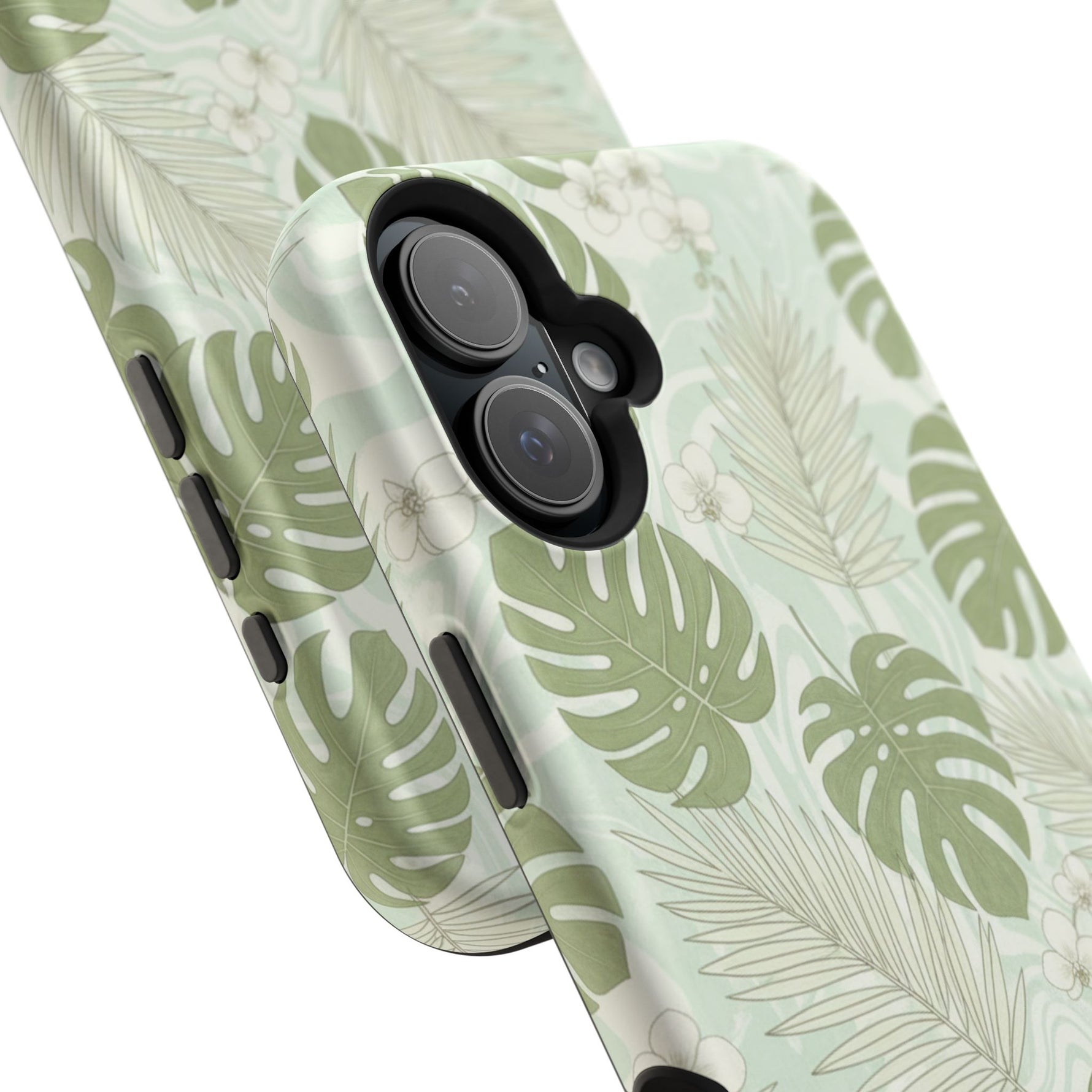 Tropical Monstera Phone Case, Impact-Resistant Magnetic iPhone Cover with MagSafe Compatibility