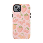 Cute Fruits iPhone Case - Colorful Cherry & Strawberry Design | MagSafe