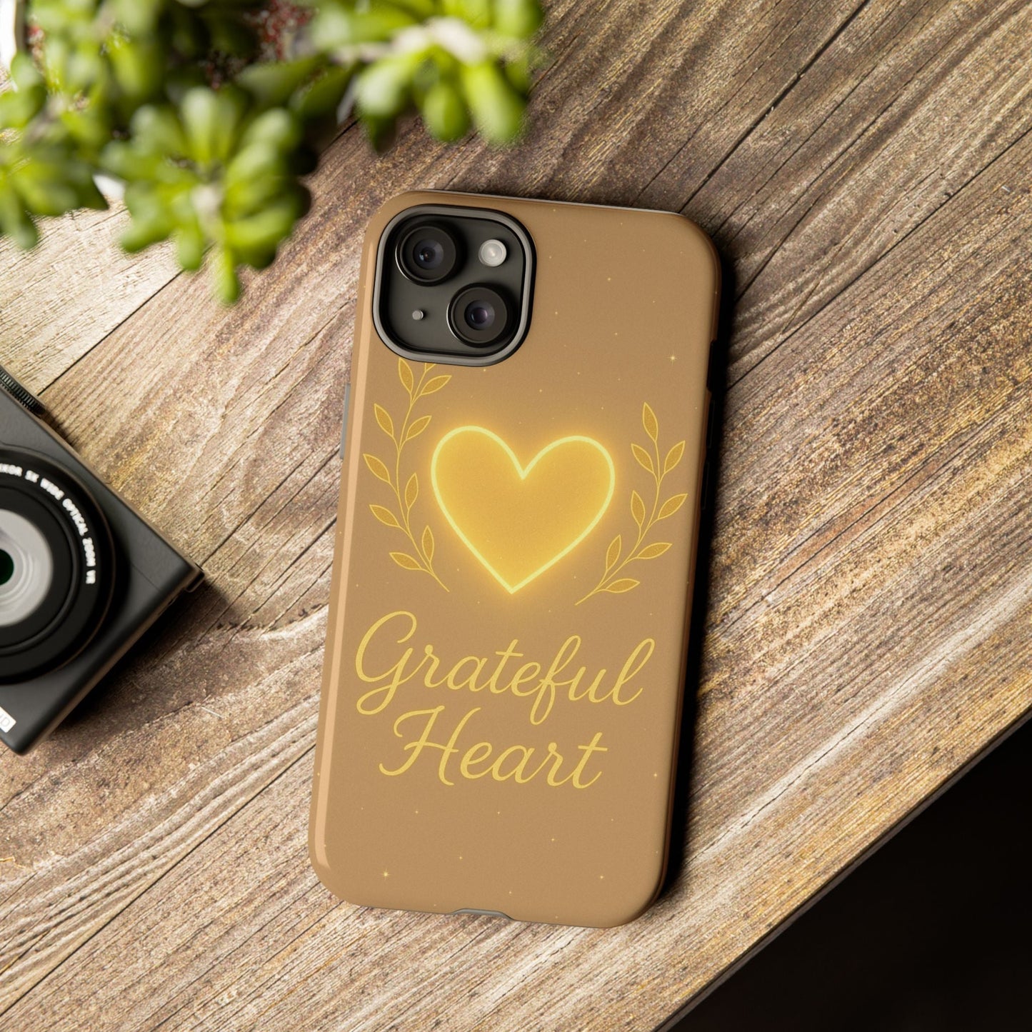 Grateful Heart iPhone Case — Warm Neon Heart