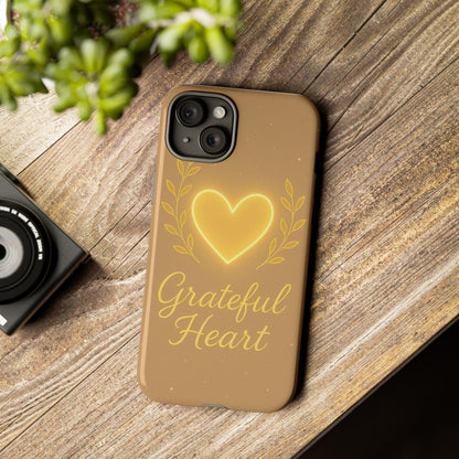 Grateful Heart iPhone Case — Warm Neon Heart