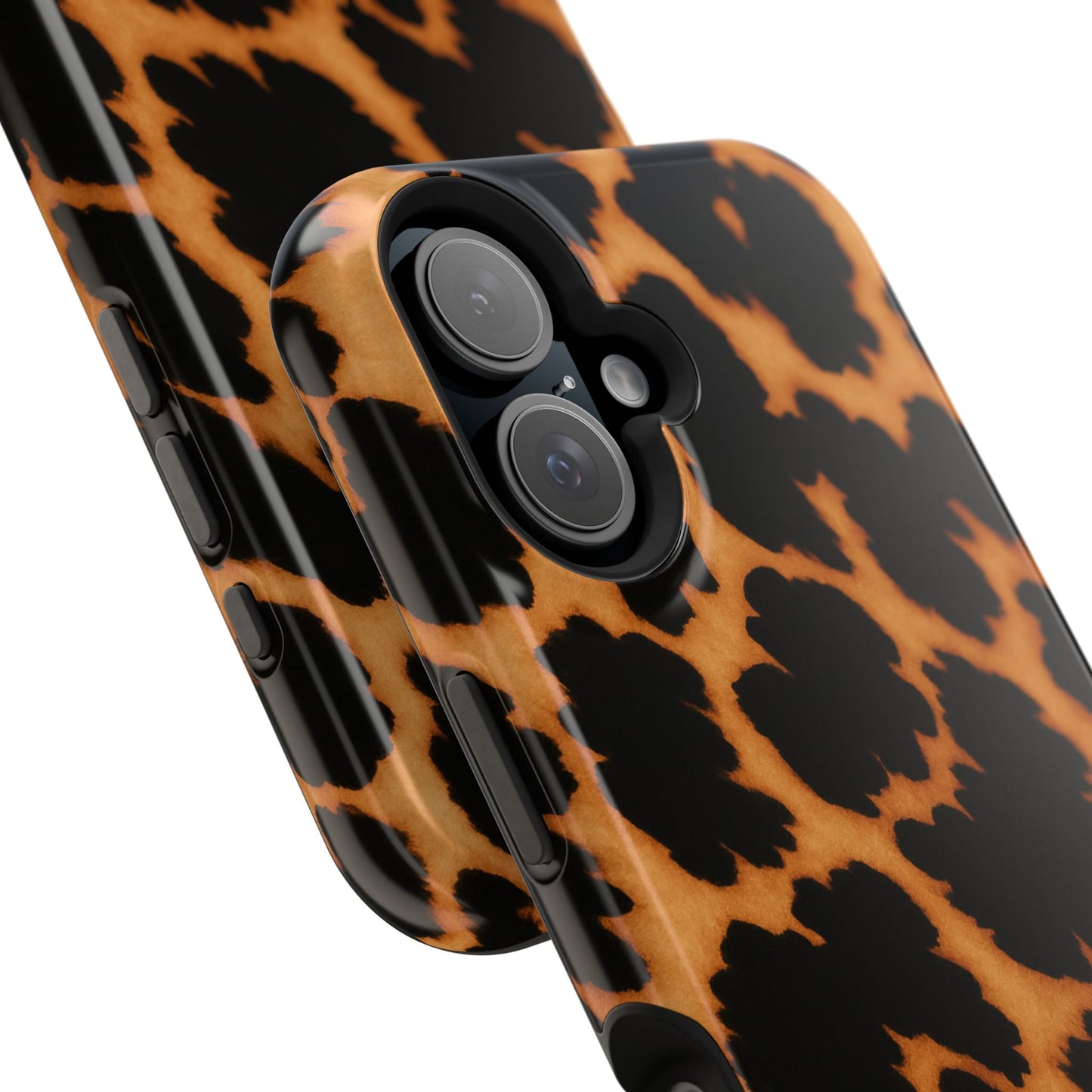 Leopard Print Impact-Resistant iPhone Case with MagSafe compatibility