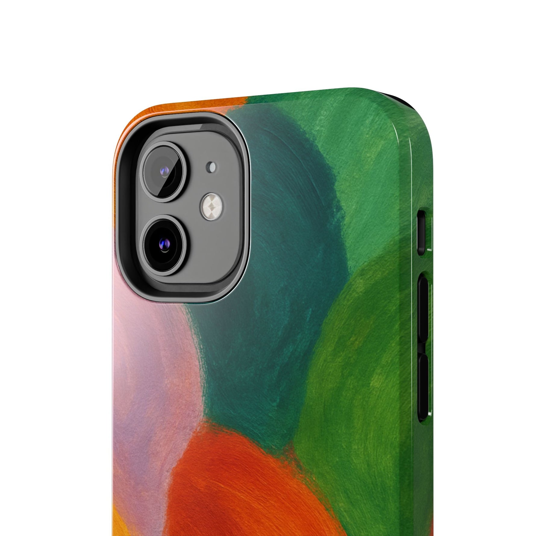 Abstract Color Wave Tough Phone Case — Bold Orange & Green Protective Phone Cover  Shamo's