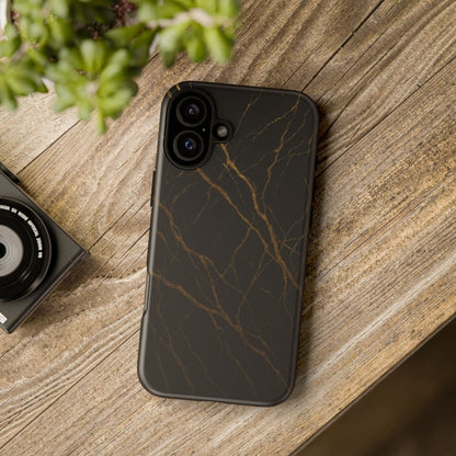 Black Marble Tough iPhone Case
