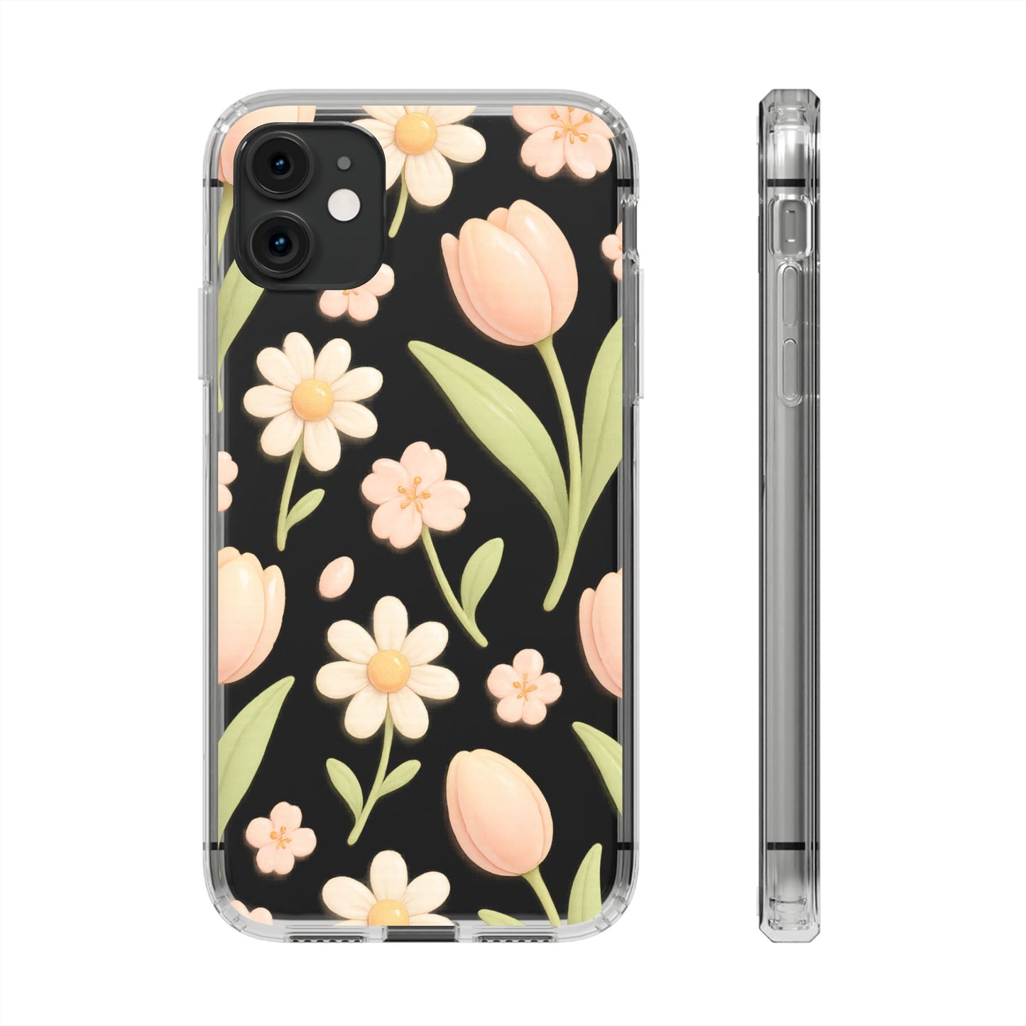 Floral Impact-Resistant Clear iPhone Case - Shamo's