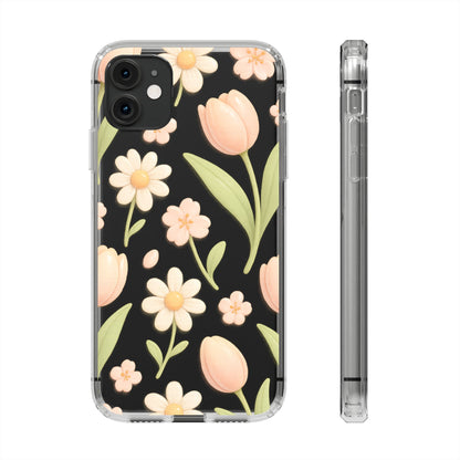 Floral Impact-Resistant Clear iPhone Case - Shamo's