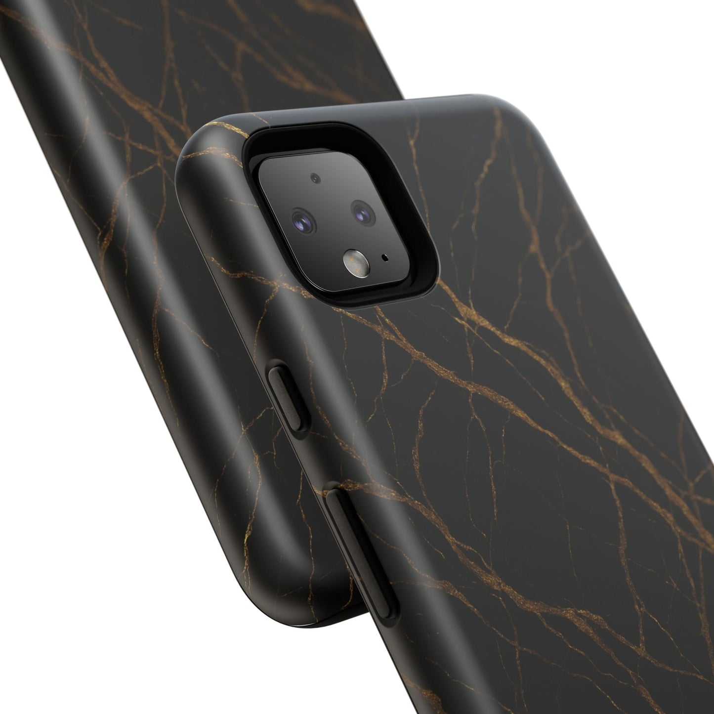 Black Marble Tough iPhone Case