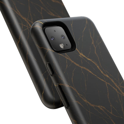 Black Marble Tough iPhone Case