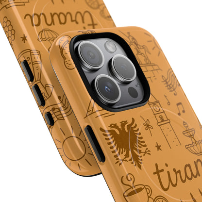 Tirana Illustrated Hand-Drawn iPhone Case — Albanian Landmarks & Icons | MagSafe compatible