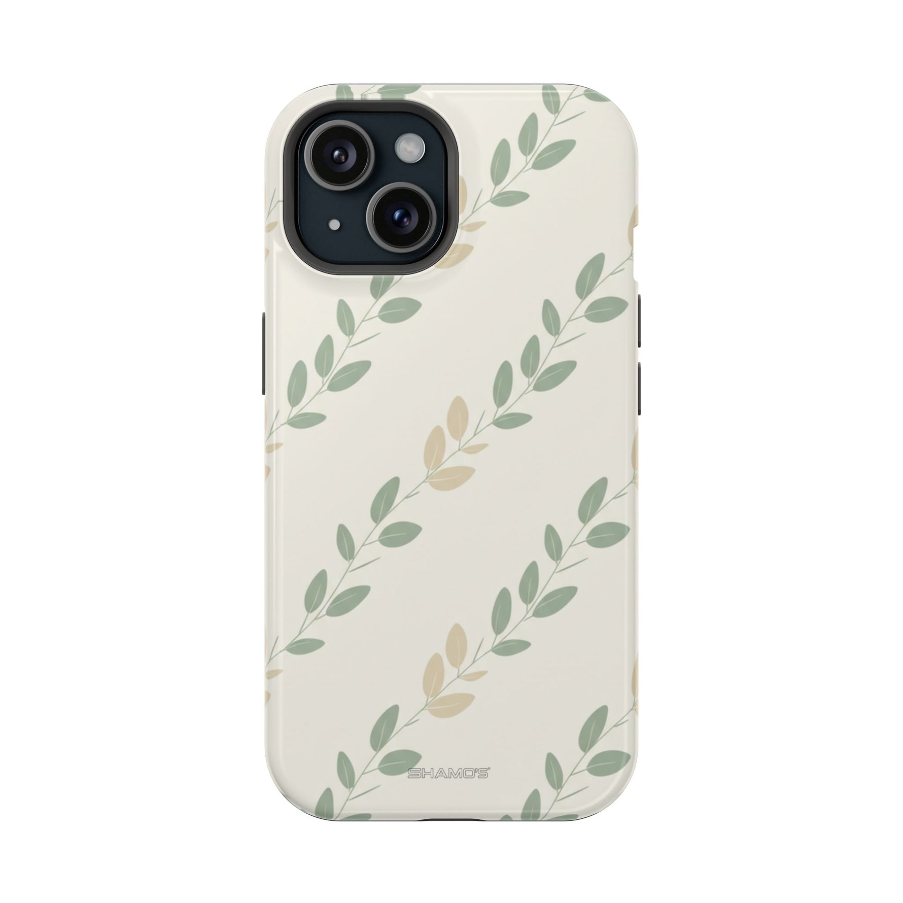 Eucalyptus Floral Laurel Magnetic Impact-Resistant Phone Case with MagSafe - iPhone 15 / Glossy - Shamo's