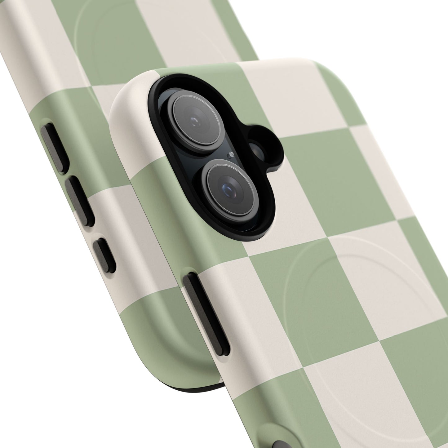 Sage Checkerboard Tough iPhone Case - Compatible with MagSafe