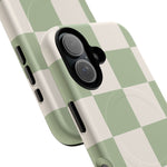 Sage Checkerboard Tough iPhone Case - Compatible with MagSafe - Shamo's