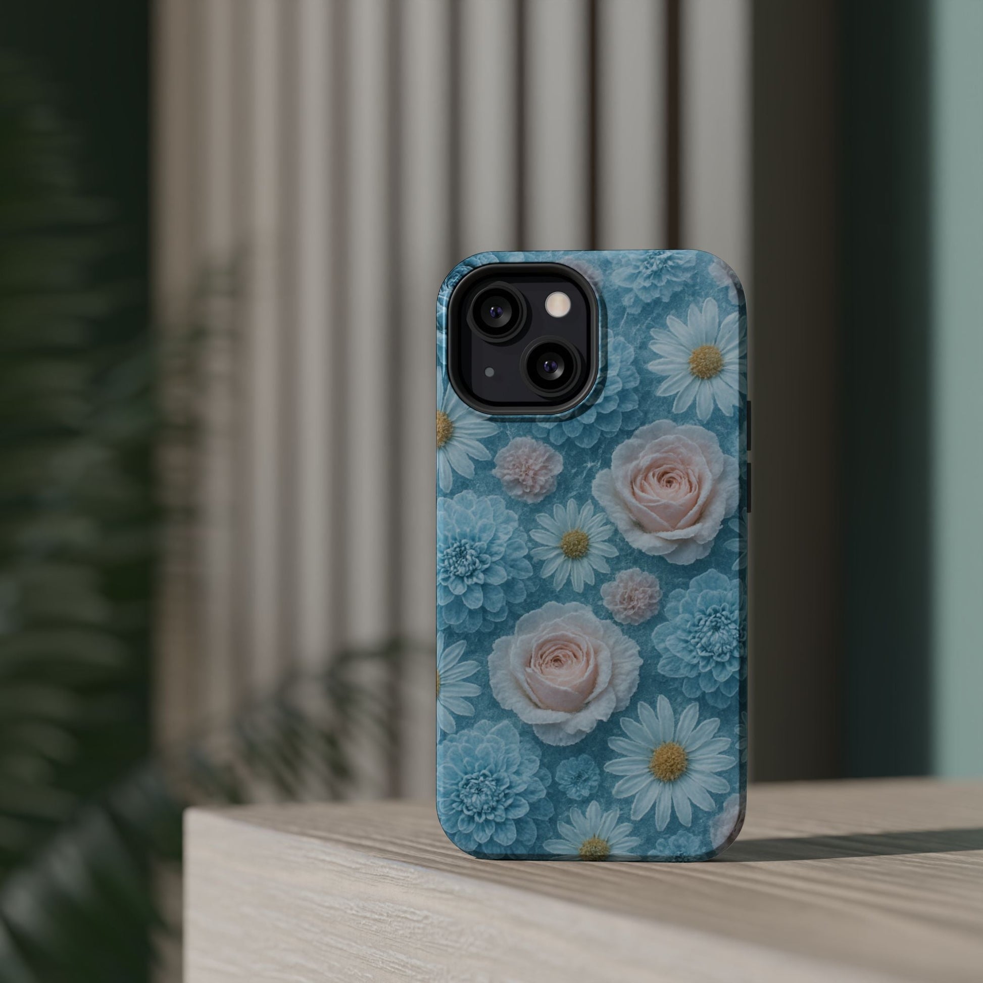 Frozen Floral Rose & Daisy Impact iPhone Case | MagSafe compatible  Shamo's