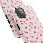 Pink Rose Pattern Tough Phone Case — Impact-Resistant Protective Cover