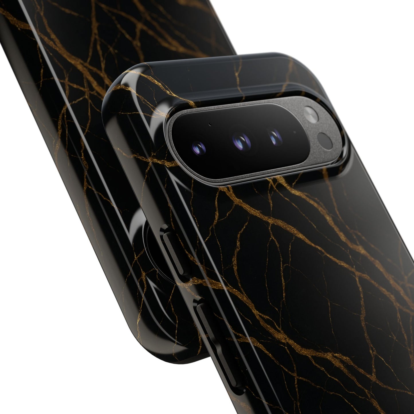 Black Marble Tough iPhone Case