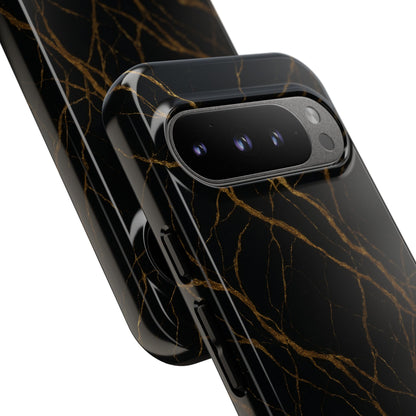 Black Marble Tough iPhone Case