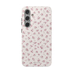 Rosebud Floral Tough iPhone Case | Pink Vintage Flower Protective Cover