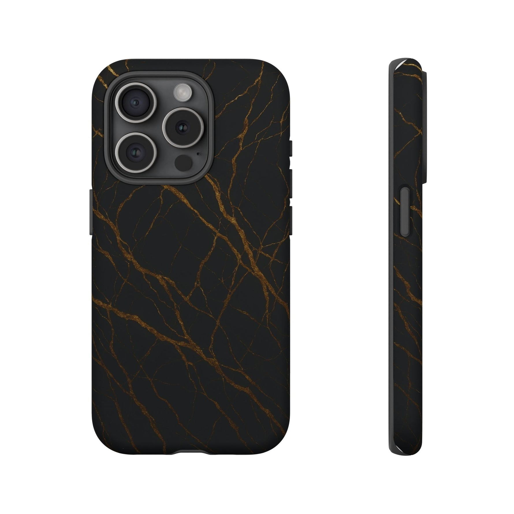 Black Marble Tough iPhone Case  Shamo's iPhone 15 Pro / Matte