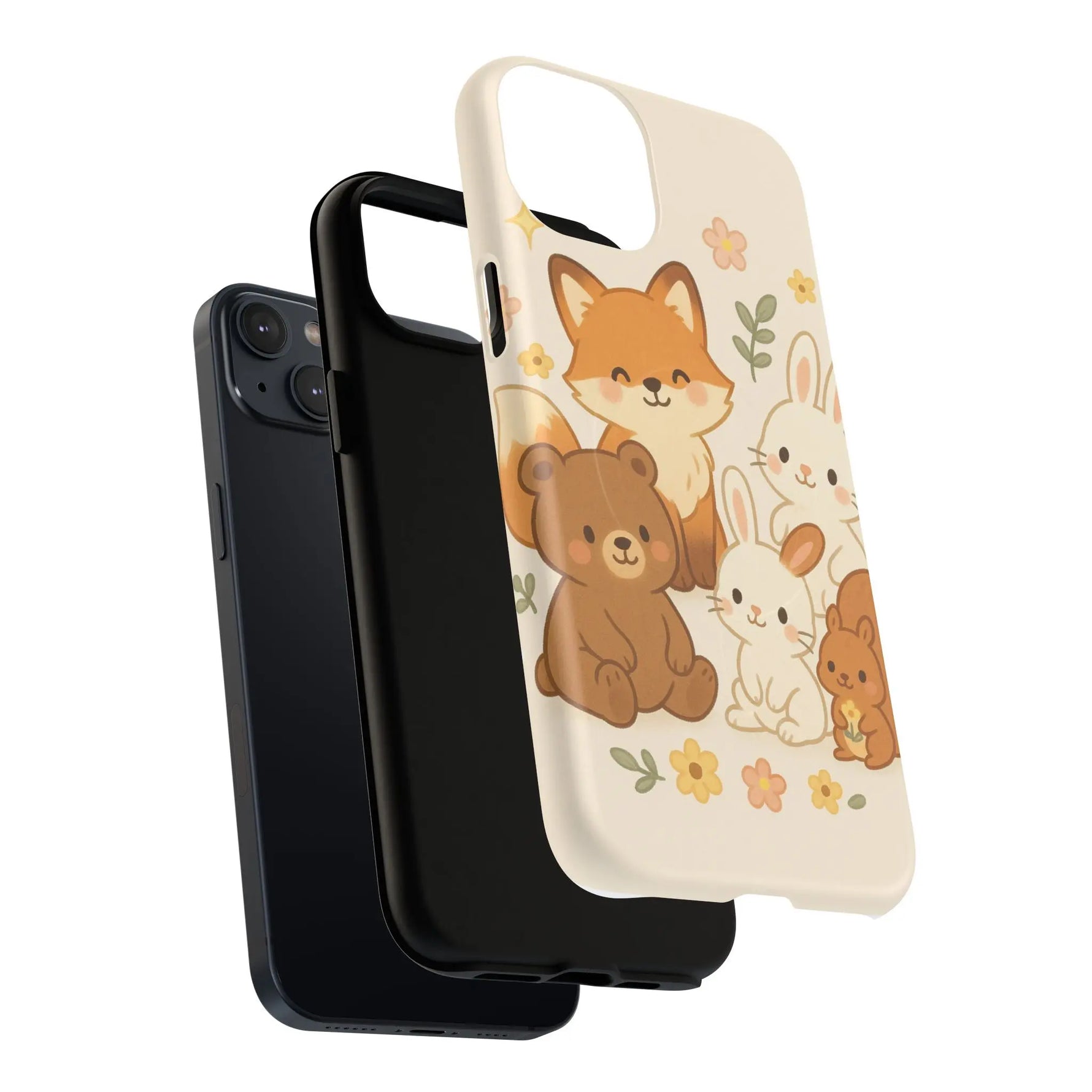 Forest Friends iPhone Case — Fox, Bear & Bunny Design. with MagSafe  Shamo's