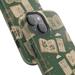 Botanical Journal Pattern iPhone Case | MagSafe Compatible Impact-Resistant Protective Cover