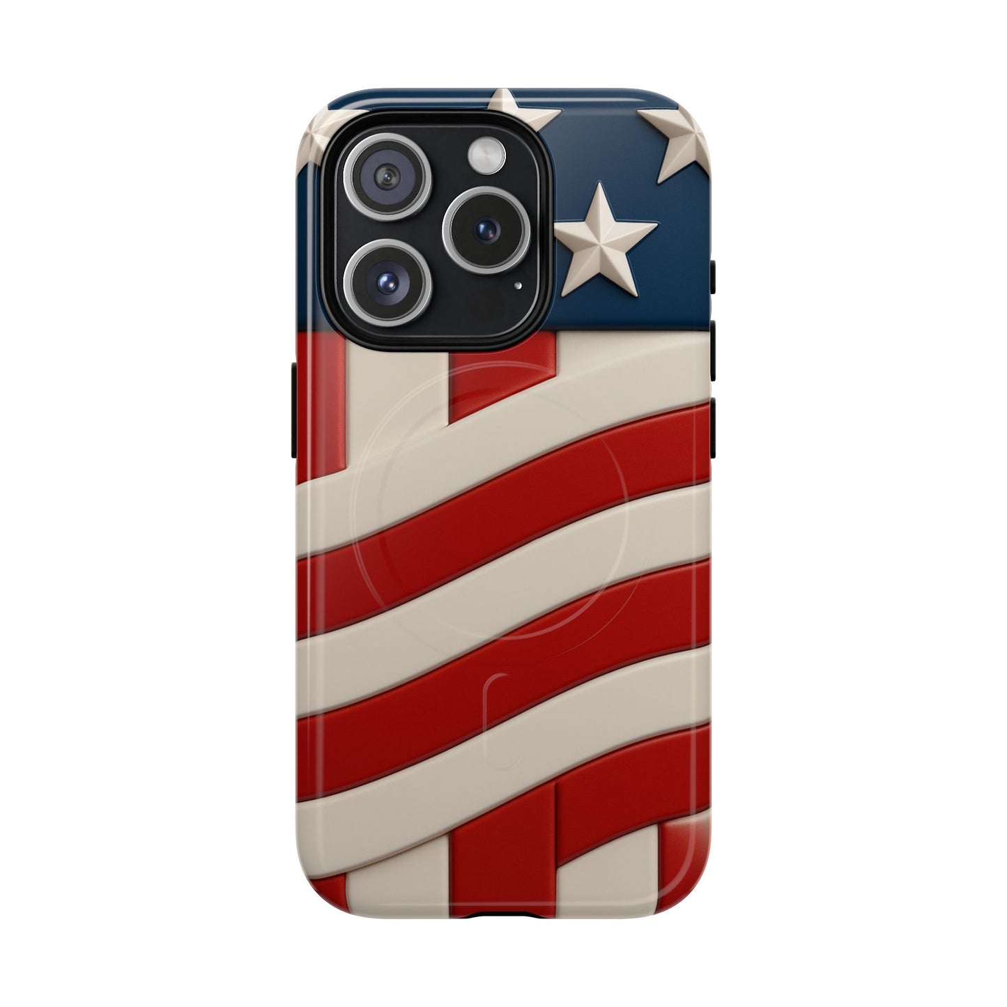 Patriotic iPhone Cases - MagSafe Tough American Flag Design