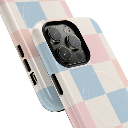 Pastel Checkerboard Pattern iPhone Cases - MagSafe
