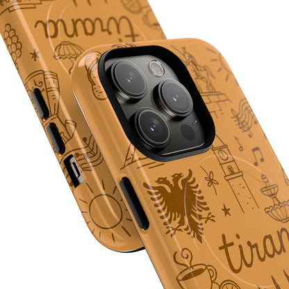 Tirana Illustrated Hand-Drawn iPhone Case — Albanian Landmarks & Icons | MagSafe compatible