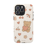 Teddy Berry Cozy Strawberry Pattern iPhone Case with MagSafe