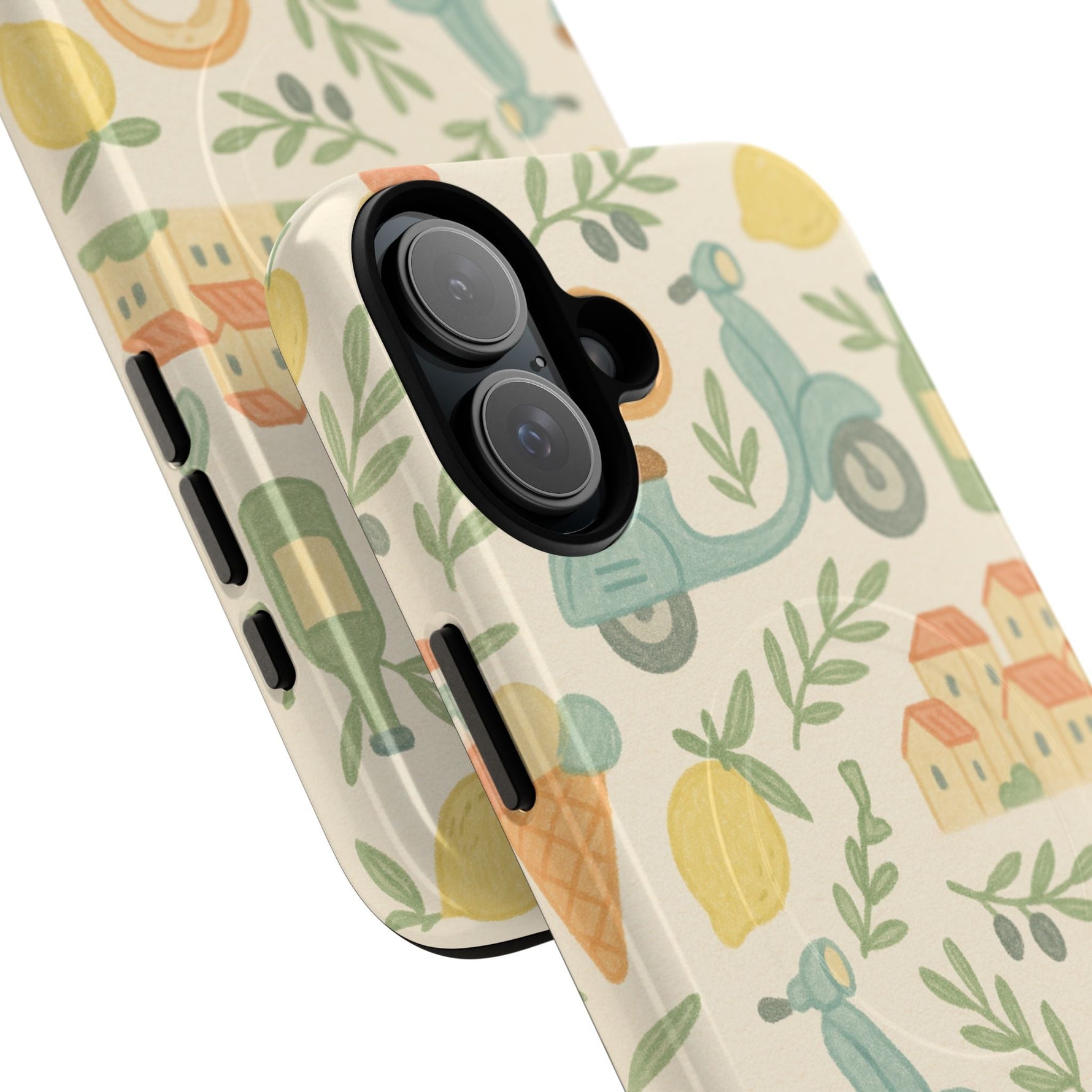 Italian Summer Drawing  iPhone Case — Lemon & Vespa Pattern Tough MagSafe Case  Shamo's