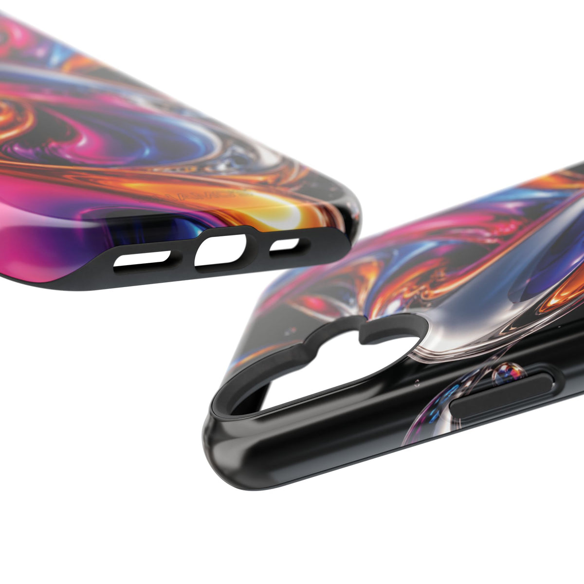 Liquid Aurora MagSafe Phone Case – Colorful Chrome-Effect Swirls | Glossy