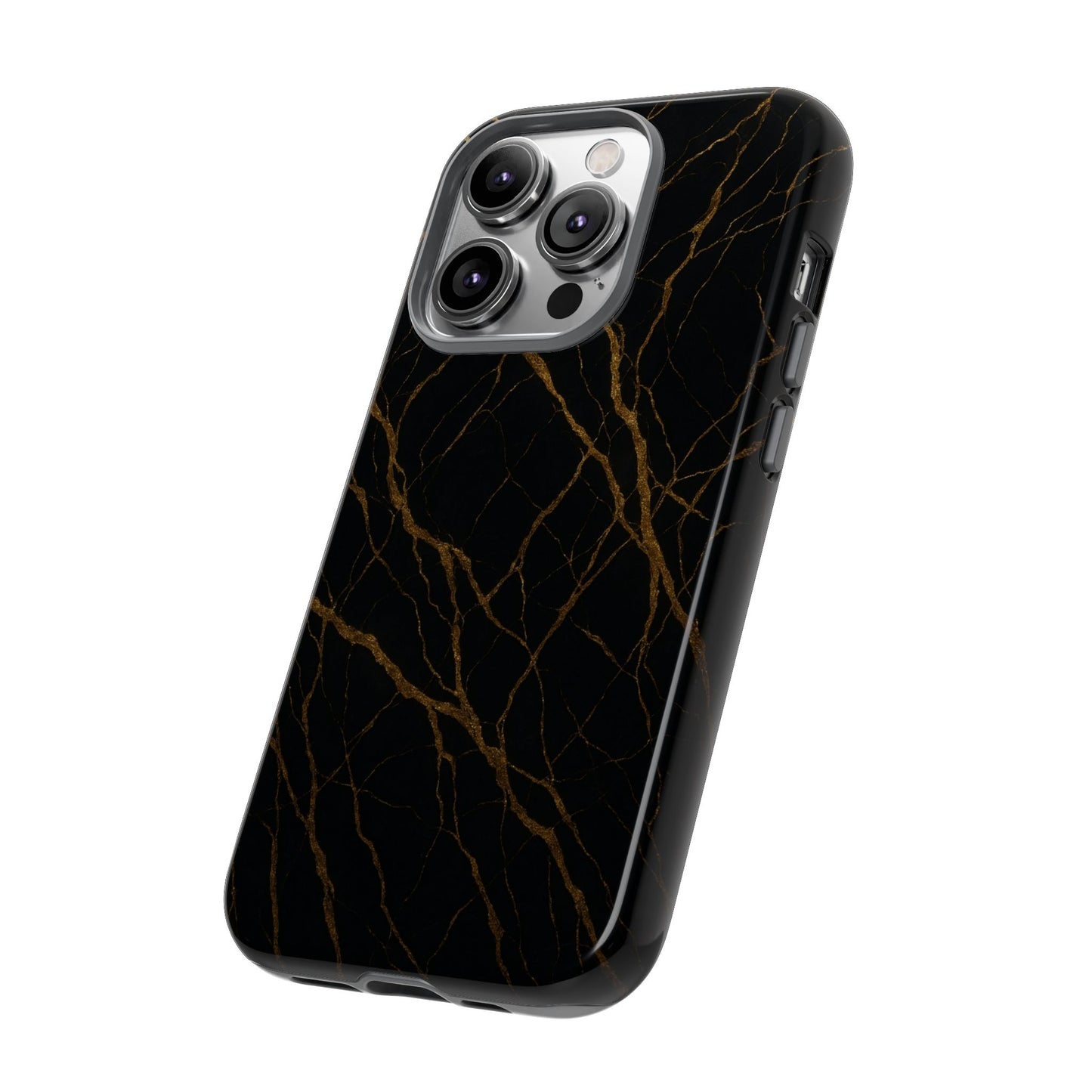 Black Marble Tough iPhone Case