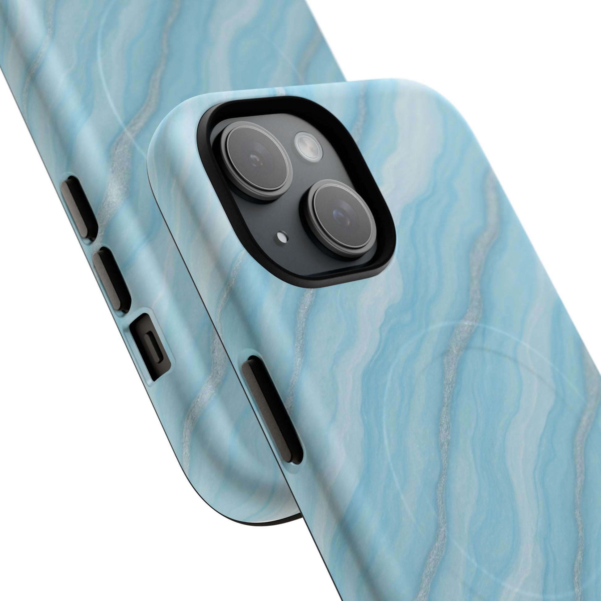 Sky Blue Marble iPhone Case with MagSafe - Shamo's