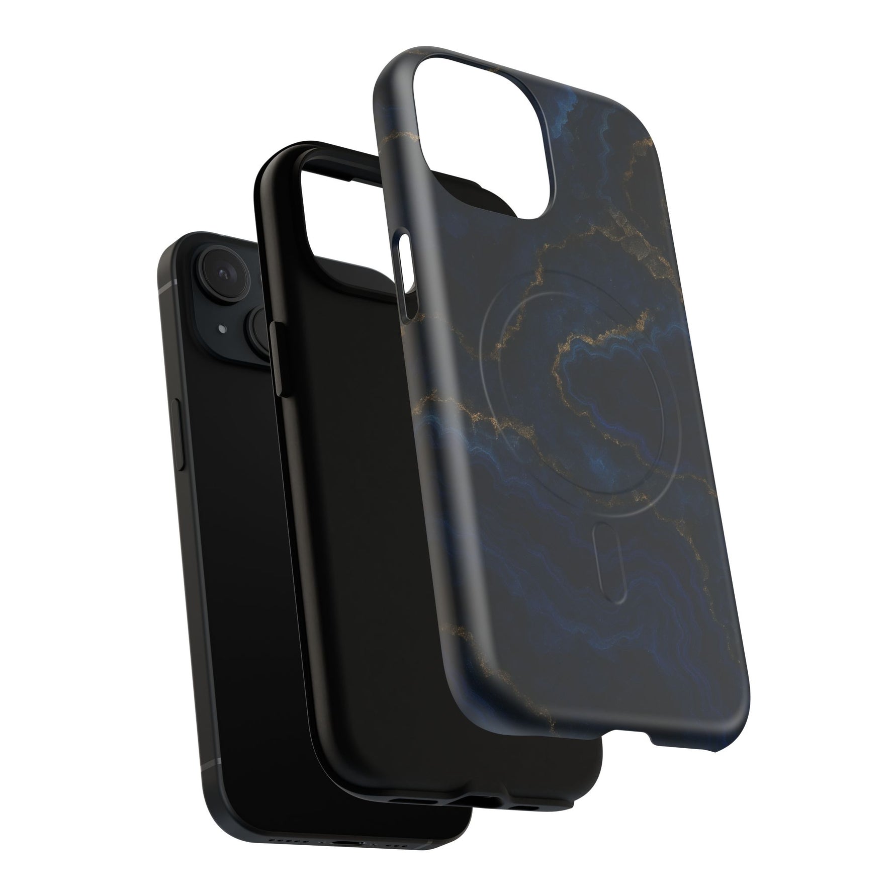 Midnight Marble iPhone Case with MagSafe - iPhone 17 / Glossy - Shamo's
