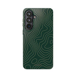 Topographic Green Magnetic Impact-Resistant iPhone Case | MagSafe compatible