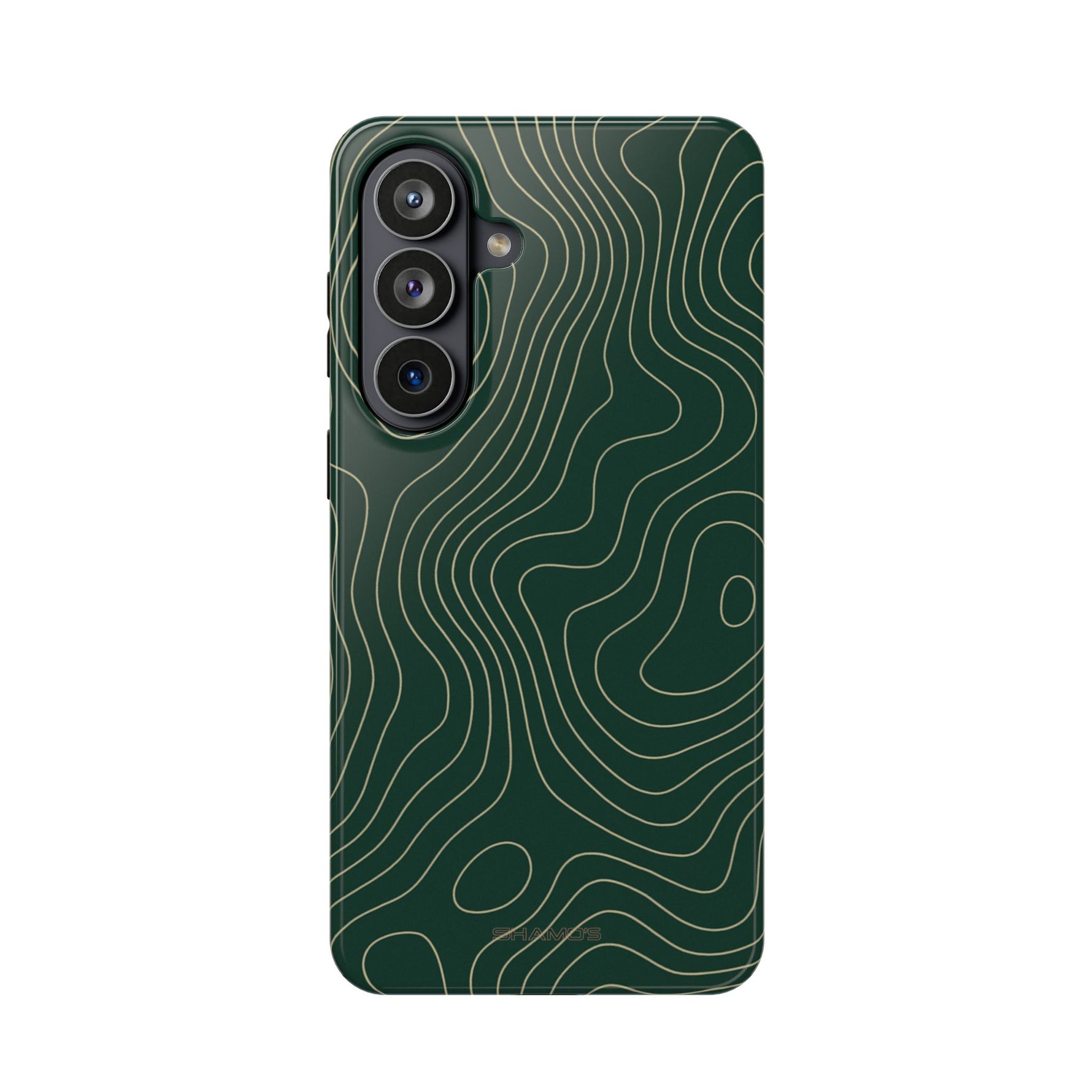 Topographic Green Magnetic Impact-Resistant iPhone Case | MagSafe compatible