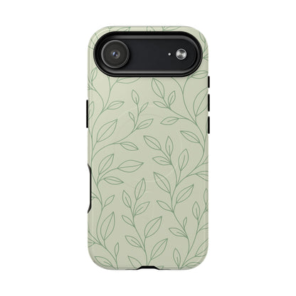 Sage Botanical Leaves Floral iPhone Case | MagSafe