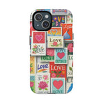 Vintage Romantic Love Stamp iPhone Case | Tough Protection + MagSafe