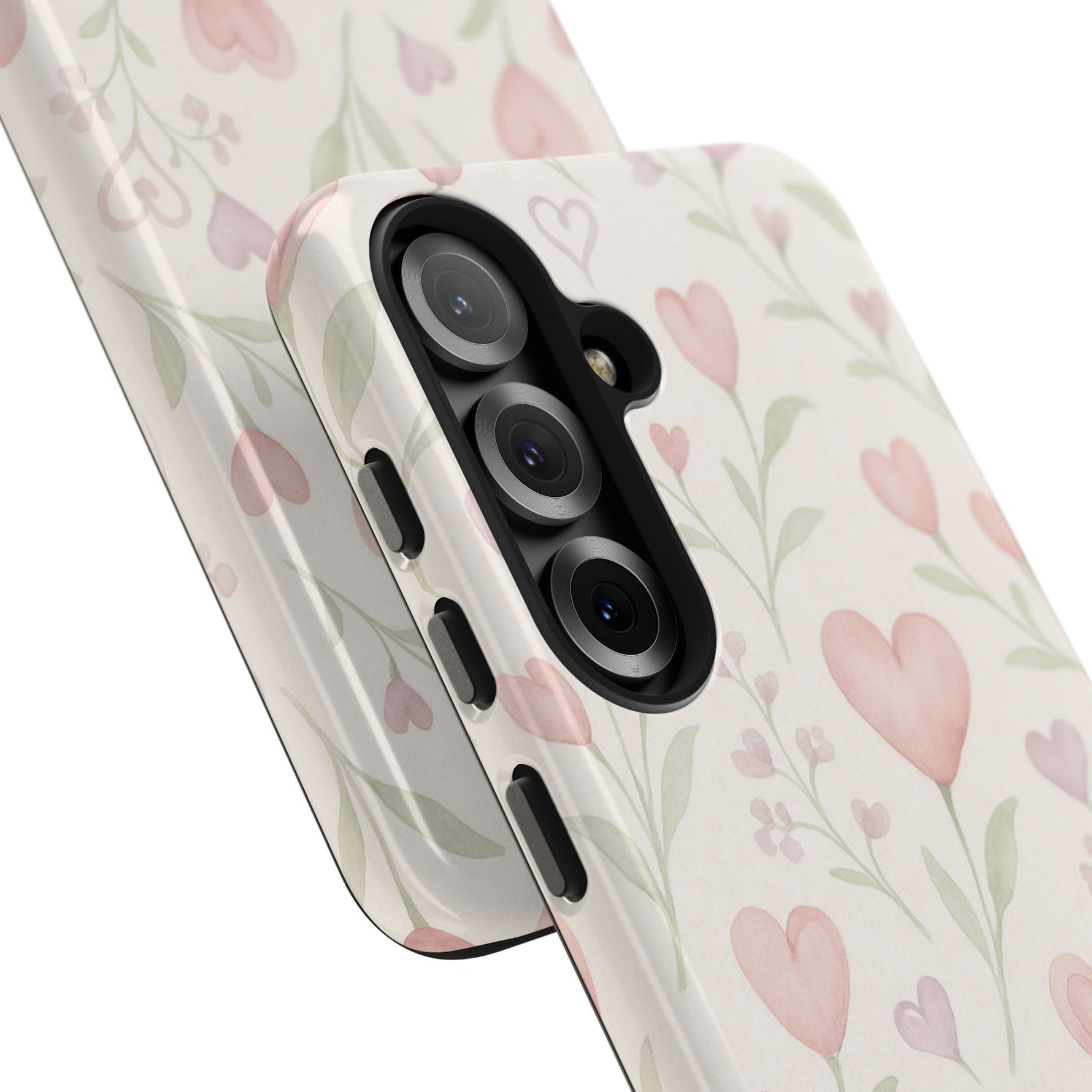 Pink Watercolor Heart Floral Pattern | Tough Impact Phone Case  Shamo's