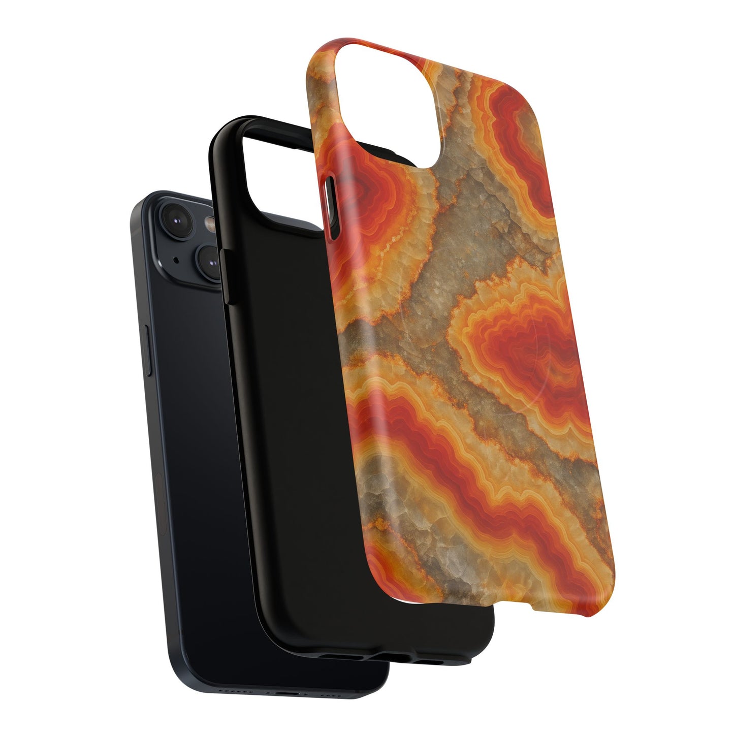 Agate Glow Marble iPhone Case Orange Geode Stone Design with MagSafe