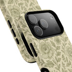 Sage Pattern Vintage Floral iPhone Case | Compatible with MagSafe - Shamo's