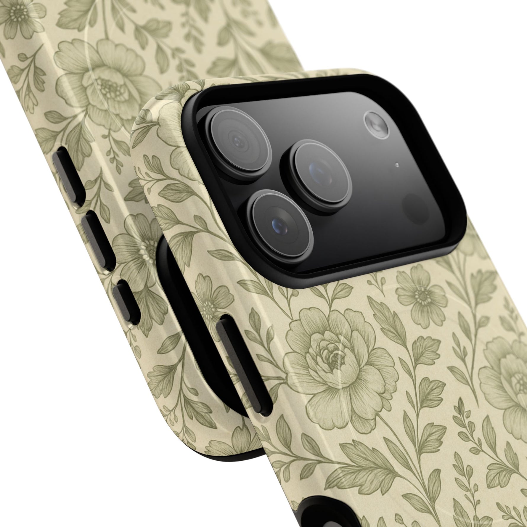 Sage Pattern Vintage Floral iPhone Case | Compatible with MagSafe - Shamo's