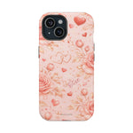Floral Hearts Magnetic Impact-Resistant Phone Case - iPhone 15 / Matte - Shamo's