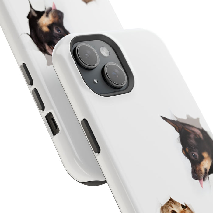 Impact-Resistant Cases with a cat and a dog