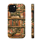 Floral Bookshelf iPhone Case — MagSafe Magnetic, Impact-Resistant