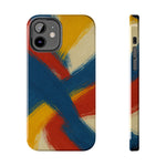 Abstract Brushstroke Tough Phone Case — Colorful Red, Blue & Yellow Protective Cover  Shamo's iPhone 12