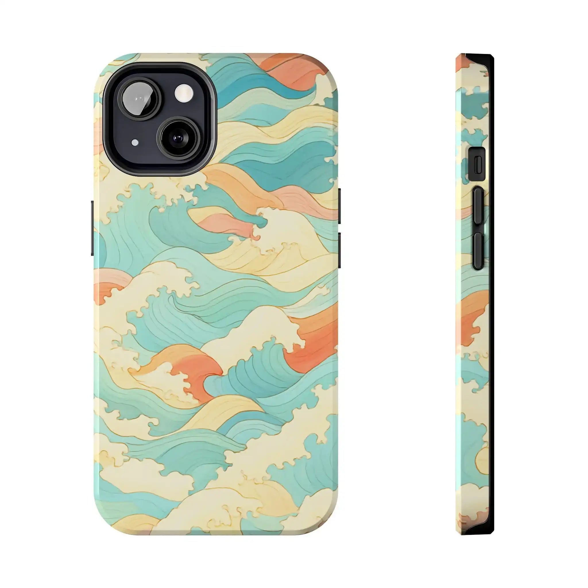 Ocean Wave Tough Phone Case — Pastel Retro Surf Pattern  Shamo's iPhone 13